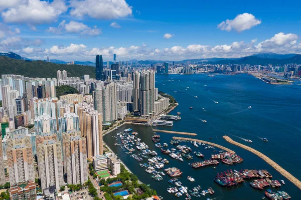 Sai Wan Hong Kong Junio 2020 Vista Superior Ciudad Hong —  Fotos de Stock