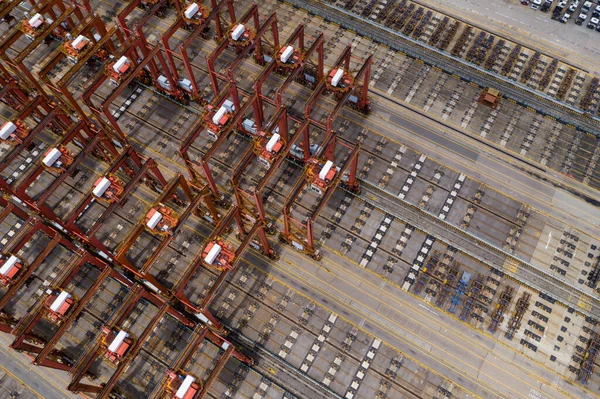 2020年6月24日 香港货柜港自上而下的景观 — 图库照片