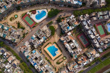 Tai Po, Hong Kong 17 Mayıs 2020: Hong Kong köyünün en iyi manzarası