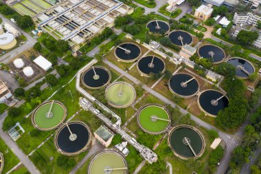 Sha Tin, Hong Kong 17 Mart 2019: Hong Kong kanalizasyon arıtma tesisi