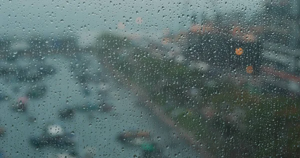 Pluie Sur Fenêtre Verre — Photo