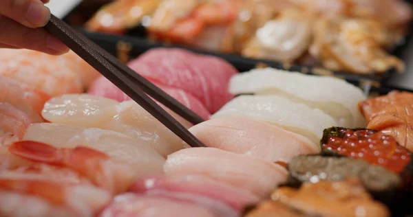 Mnoho Sushi Odnést Krabici — Stock fotografie