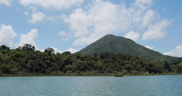 Montanha Mar Com Cais — Fotografia de Stock