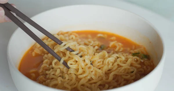 Spicy Instant Noodles Bowl — Stock Photo, Image