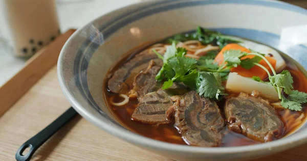 Taça Macarrão Carne Refogada Taiwanesa Restaurante — Fotografia de Stock