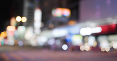 Geceleri Hong Kong 'un bulanık görüntüsü