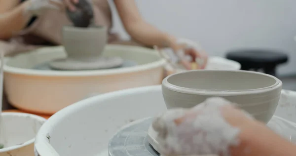 Oficina Cerâmica Com Uma Roda Oleiros — Fotografia de Stock