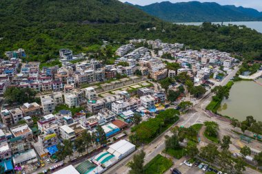 Tai Po, Hong Kong 17 Mayıs 2020: Hong Kong şehrinin en iyi manzarası