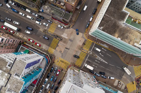 Sham Shui Hongkong April 2020 Top Zicht Hongkong Verkeer — Stockfoto