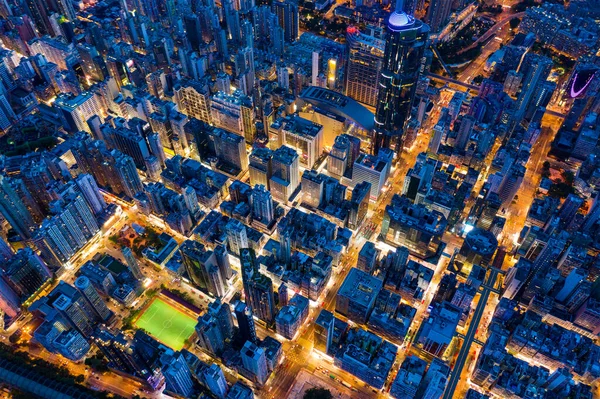 Mong Kok Hongkong Juli 2020 Ovanifrån Hongkong Kväll — Stockfoto