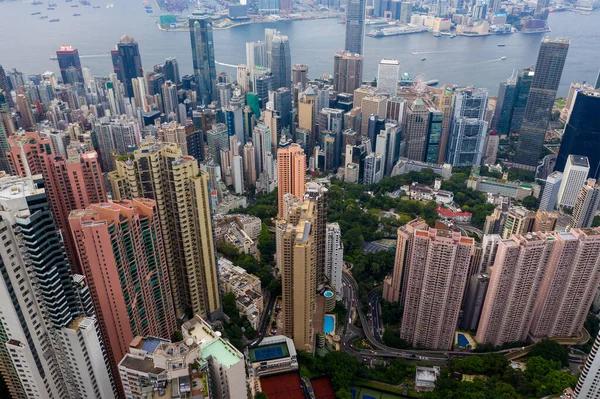 Центральный Гонконг Июля 2020 Года Вид Сверху Город Гонконг — стоковое фото