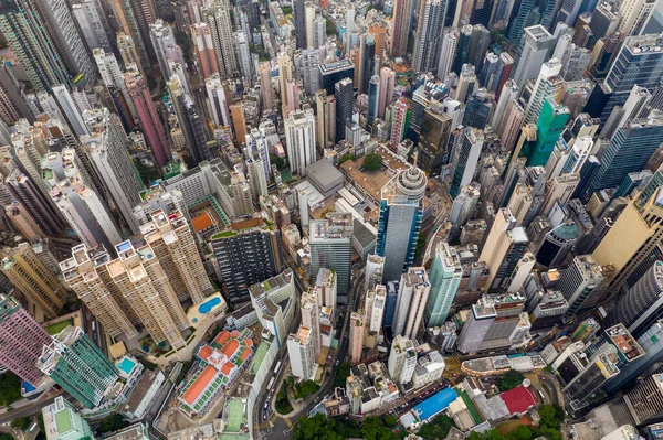 Central Χονγκ Κονγκ Ιουλίου 2020 Κάτοψη Της Πόλης Του Χονγκ — Φωτογραφία Αρχείου