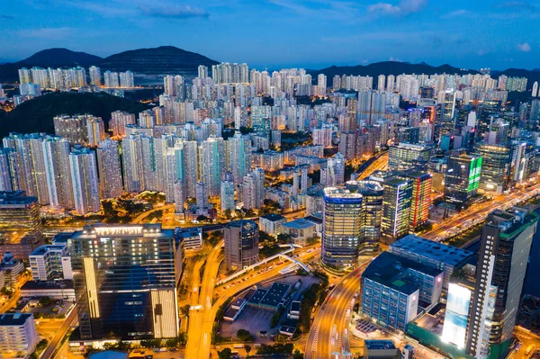 Kowloon Bay Χονγκ Κονγκ Ιουνίου 2020 Νύχτα Πόλης Χονγκ Κονγκ — Φωτογραφία Αρχείου