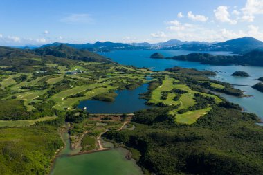 Hong Kong 'daki en iyi golf sahası manzarası.