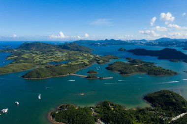 Hong Kong 'daki en iyi golf sahası manzarası.