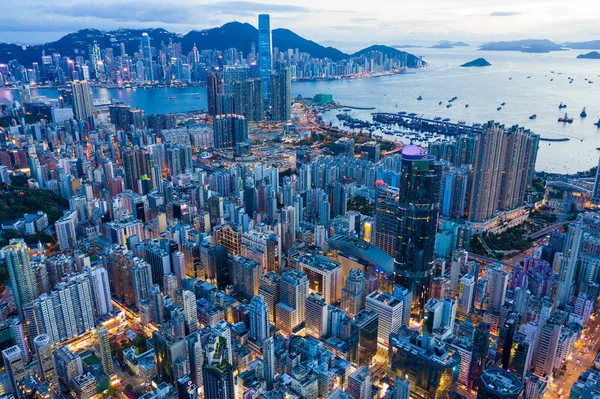 Mong Kok Hong Kong Juillet 2020 Vue Dessus Soirée Hong — Photo