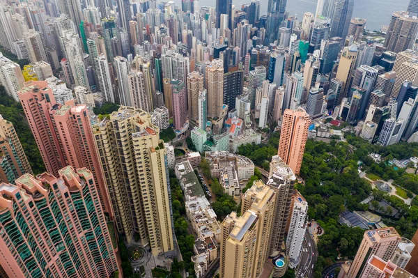 Central Hongkong Lipca 2020 Widok Góry Miasto Hongkong — Zdjęcie stockowe