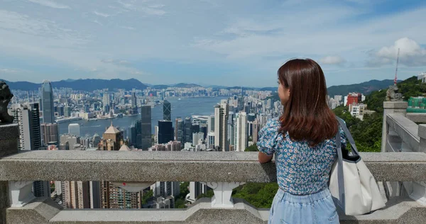 Woman Visit Hong Kong City — Stock Photo, Image