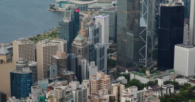 Victoria Limanı, Hong Kong 17 Temmuz 2020: Hong Kong silueti