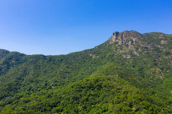 Montaña Lion Rock Con Cielo Azul Hong Kong —  Fotos de Stock