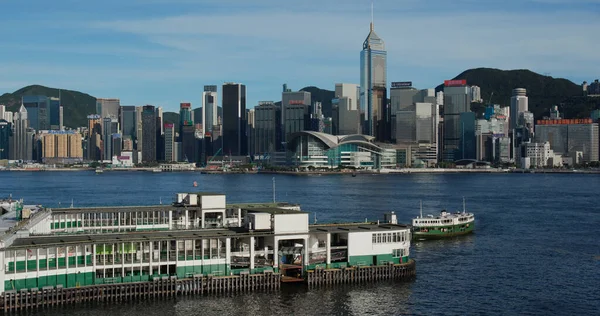 Victoria Harbor Hongkong Juli 2020 Hongkong Stadt Mit Steg — Stockfoto