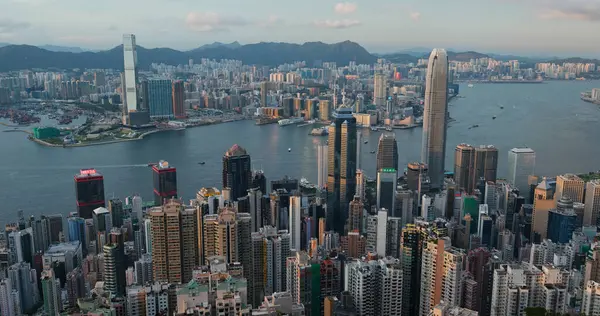 Гавань Виктория Гонконг Июля 2020 Года Горизонт Гонконга — стоковое фото