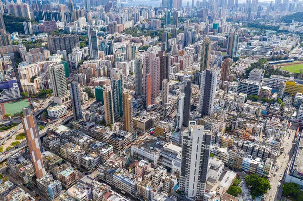 Kowloon Stad Hongkong Juli 2020 Luchtfoto Van Hongkong Stad — Stockfoto
