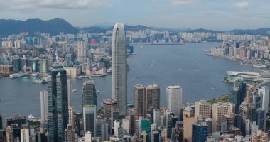 Merkez, Hong Kong 19 Temmuz 2020: Hong Kong şehrinin en iyi manzarası