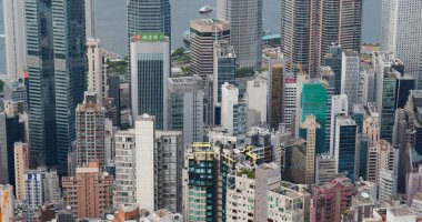 Victoria Peak, Hong Kong 19 Temmuz 2020: Hong Kong şehrinin en iyi manzarası