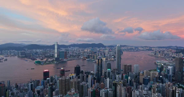 Victoria Peak Hongkong Juli 2020 Nacht Der Skyline Von Hongkong — Stockfoto