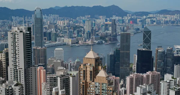 Victoria Peak Hongkong Juli 2020 Hongkongs Skyline — Stockfoto