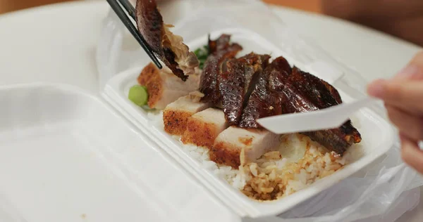 香港的烧烤猪肉拿走了 — 图库照片