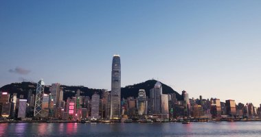 Victoria Limanı, Hong Kong 26 Temmuz 2020: Gece Hong Kong