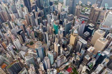 Merkez, Hong Kong 30 Temmuz 2020: Hong Kong şehrinin en iyi manzarası