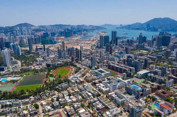 Коулун Тонг Гонконг Апреля 2020 Года Вид Сверху Город Гонконг — стоковое фото