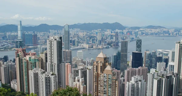 Victoria Peak Hong Kong Julho 2020 Horizonte Cidade Hong Kong — Fotografia de Stock