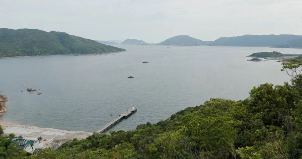 Wandelen Uitzicht Vanaf Top Met Uitzicht Zee — Stockfoto