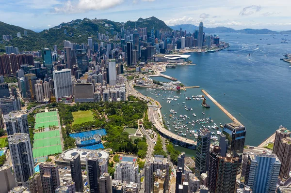 Causeway Bay Hongkong Července 2020 Top View Hong Kong Commercial — Stock fotografie