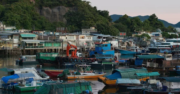 Lei Yue Mun Hongkong Juli 2020 Tyfonskydd Hongkong Vid Solnedgången — Stockfoto