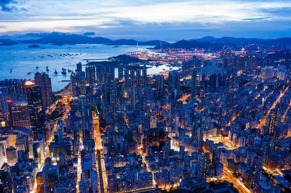 香港旺角2020年7月26日 香港夜景自上而下 — 图库照片
