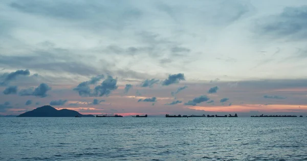 Prachtige Zonsondergang Hemel Zee — Stockfoto