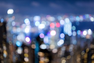 Hong Kong şehir gece görüşü bulanık