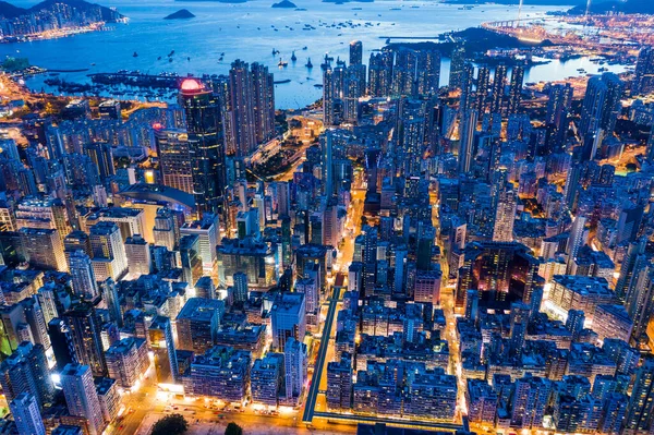 香港モンコク2020年7月26日 香港の夜景トップ — ストック写真