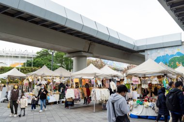 Taipei, Tayvan - 24 Şubat 2024: Taipei şehir sokak pazarı