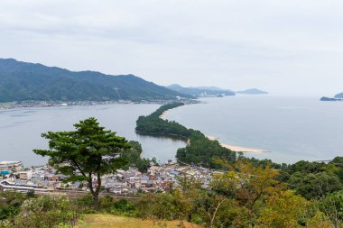 Japan 30 September 2016: Scenic view of Amanohashidate sandbar in Japan landscape