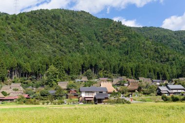 Scenic view of Miyama countryside with thatched roofs in Japan
