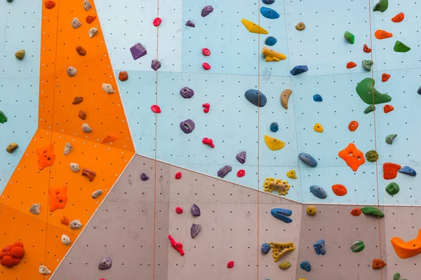 Colorful climbing wall without people 