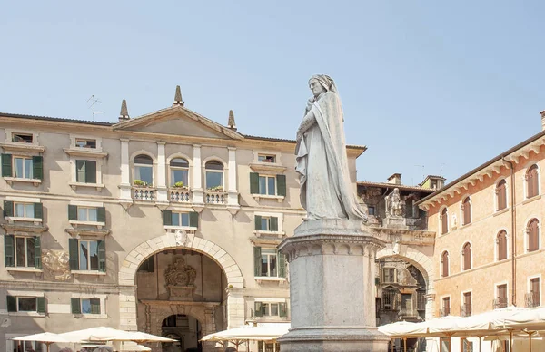 Center Piazza Della Signoria Decorated Monument Dante Alighieri Whose Life — Stock Photo, Image