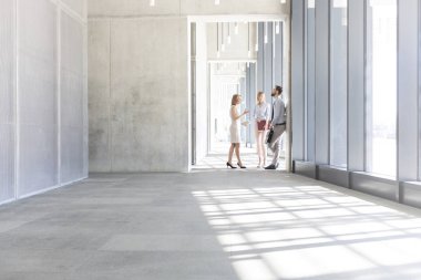 Profesyonel ofis koridorda arkadaşlarınızla tartışıyor