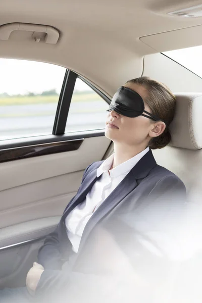 Executive Sleeping Mask Napping Car Travel — Stock Photo, Image